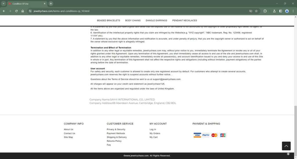 Jewelrychaos.com scam