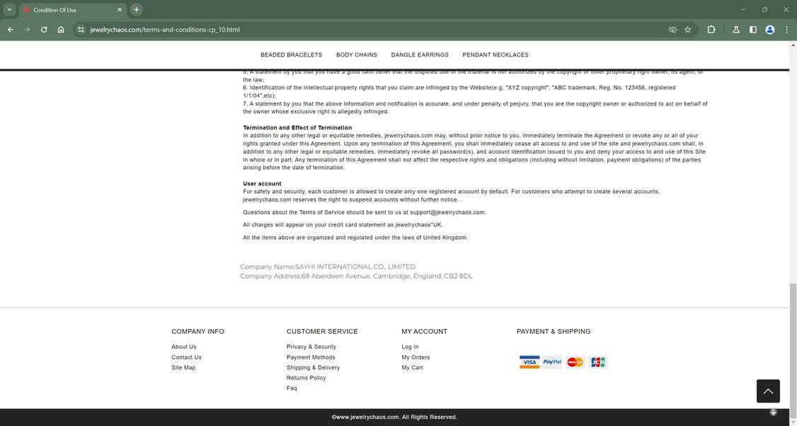 Jewelrychaos.com scam