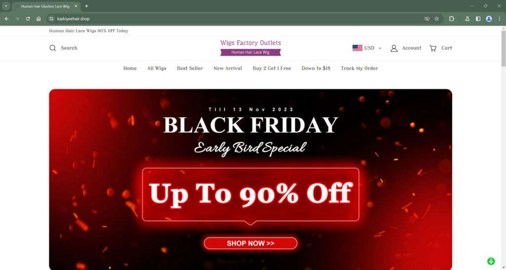 Kadoyeehair.shop Scam