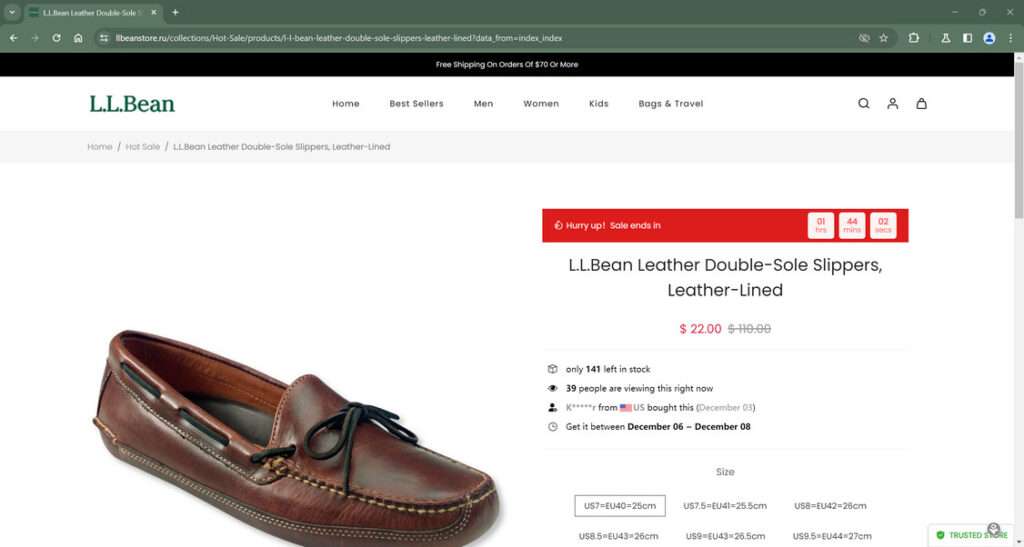 Llbeanstore.ru Scam