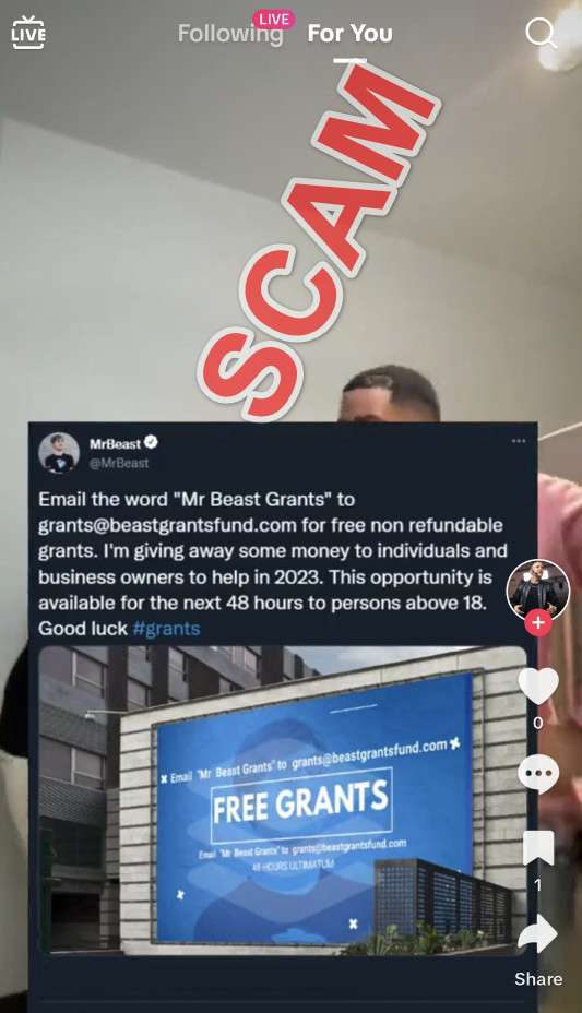 MrBeast calls TikTok ad showing an AI version of him a 'scam