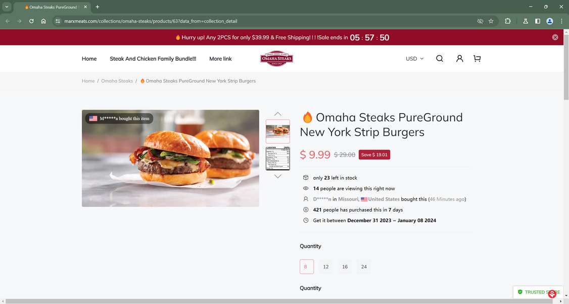 Omaha Steaks, Display