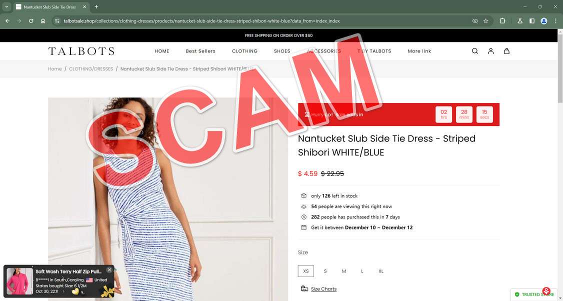 Don't Get Scammed By Fake 90% Off Talbots Clearance Sales