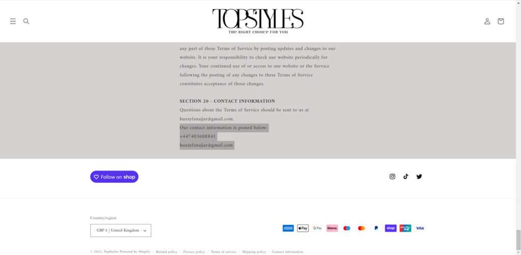 Topstyles.co.uk scam