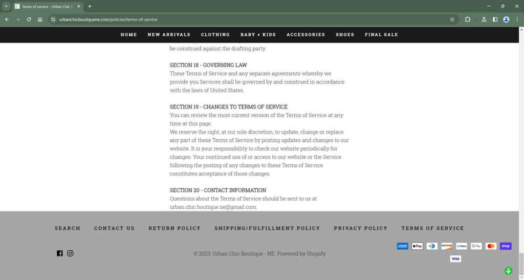 Urbanchicboutiquene.com scam
