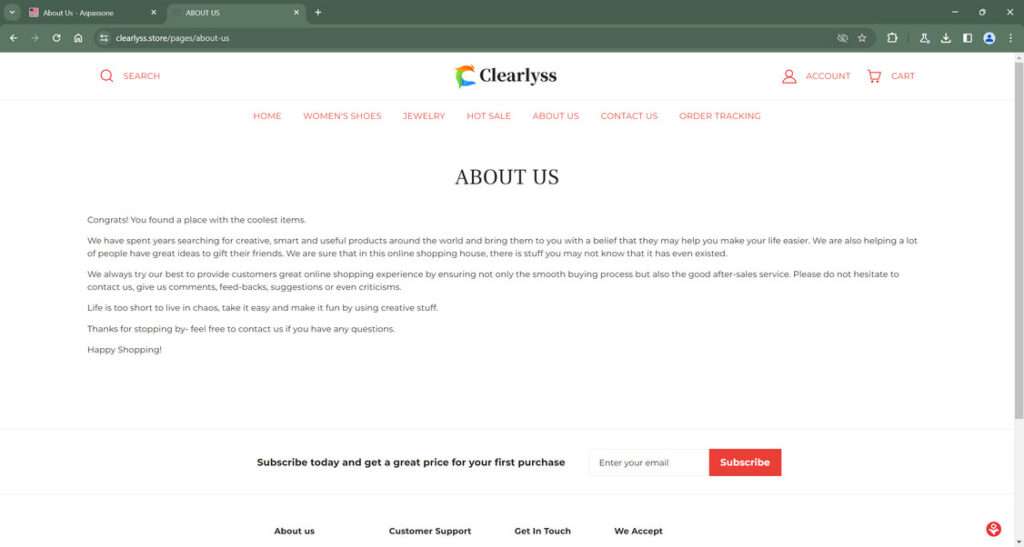 clearlyss.store scam