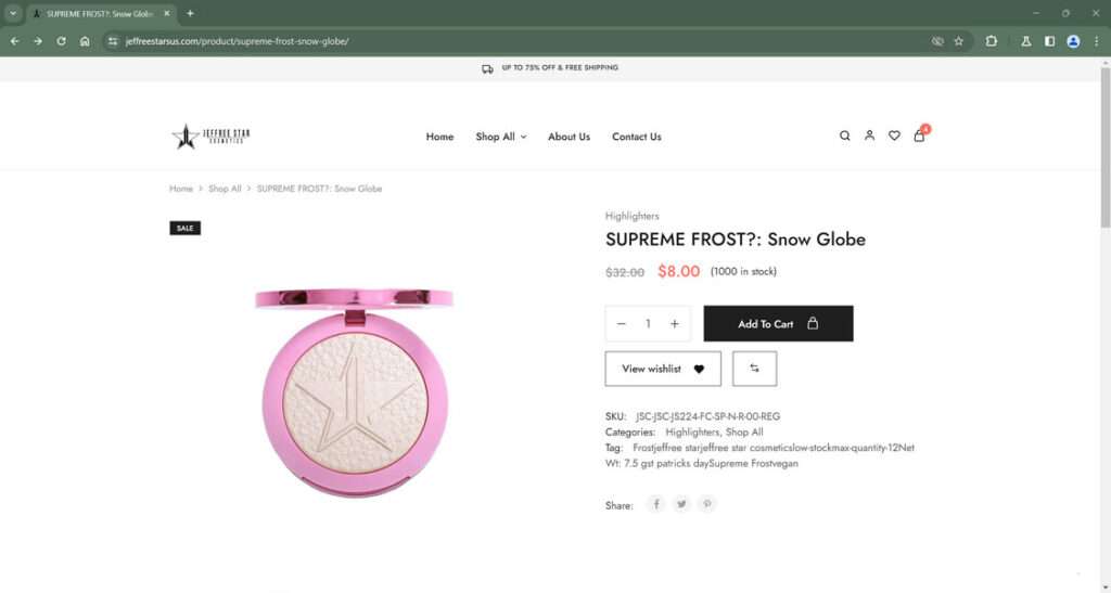 Jeffree star store websites