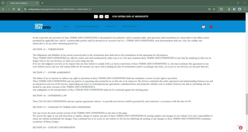 ondayonlyza.com scam