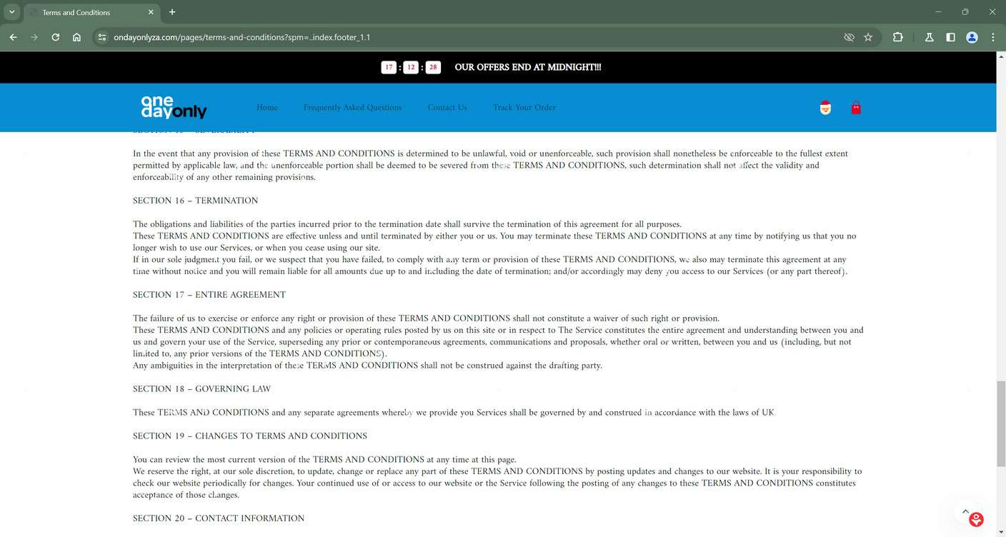 ondayonlyza.com scam