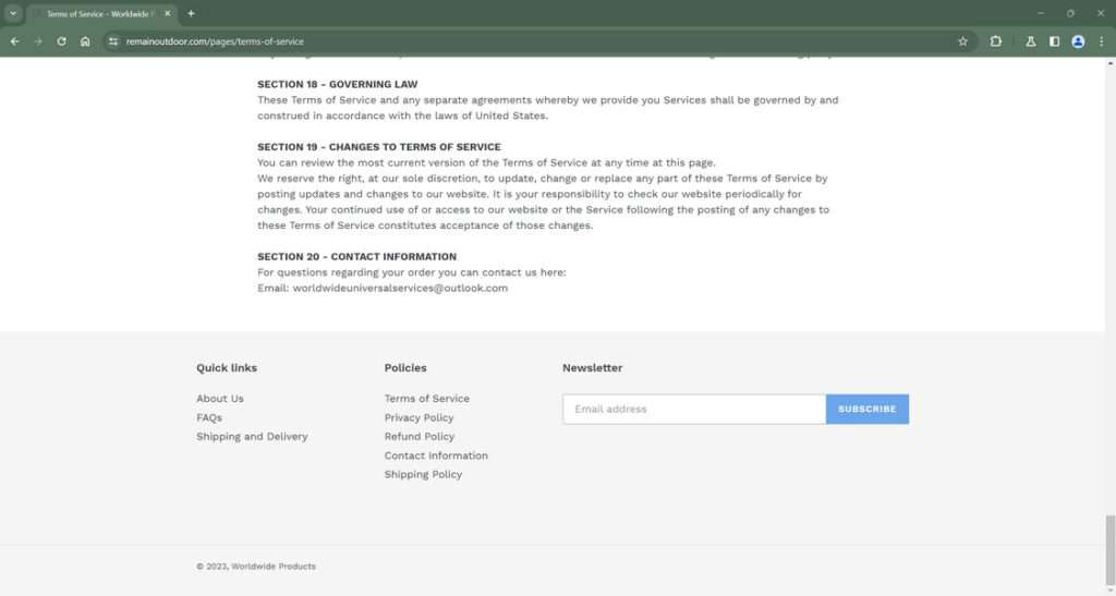 remainoutdoor.com scam