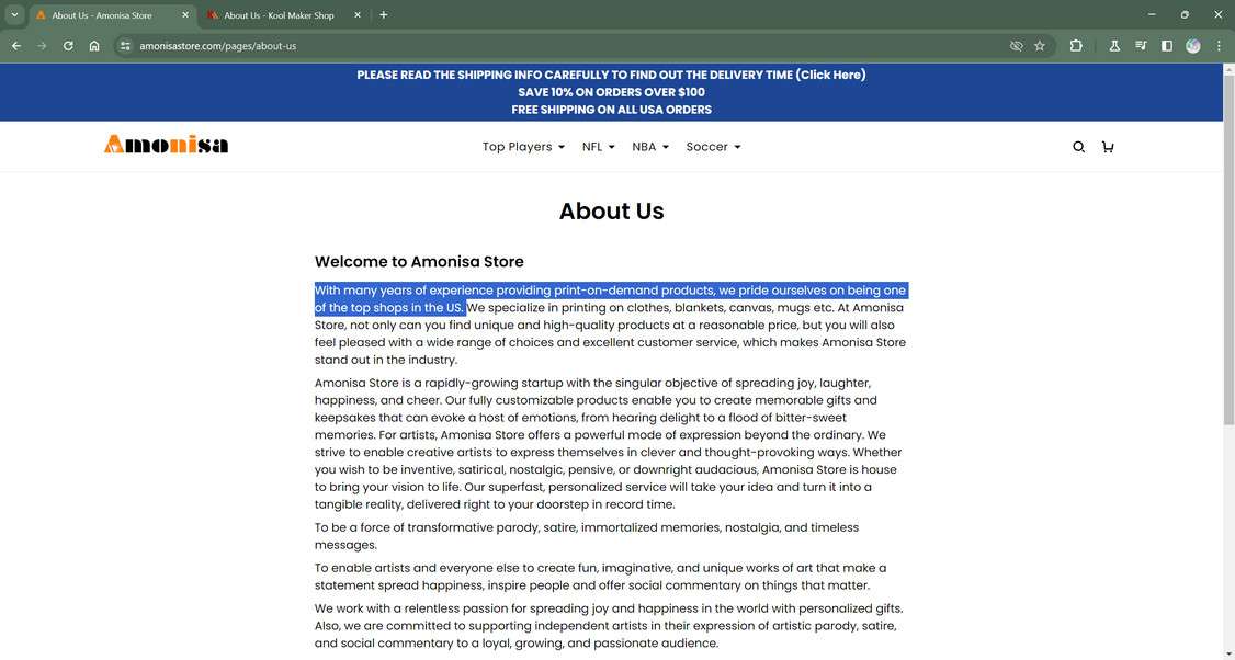 Amonisastore.com scam