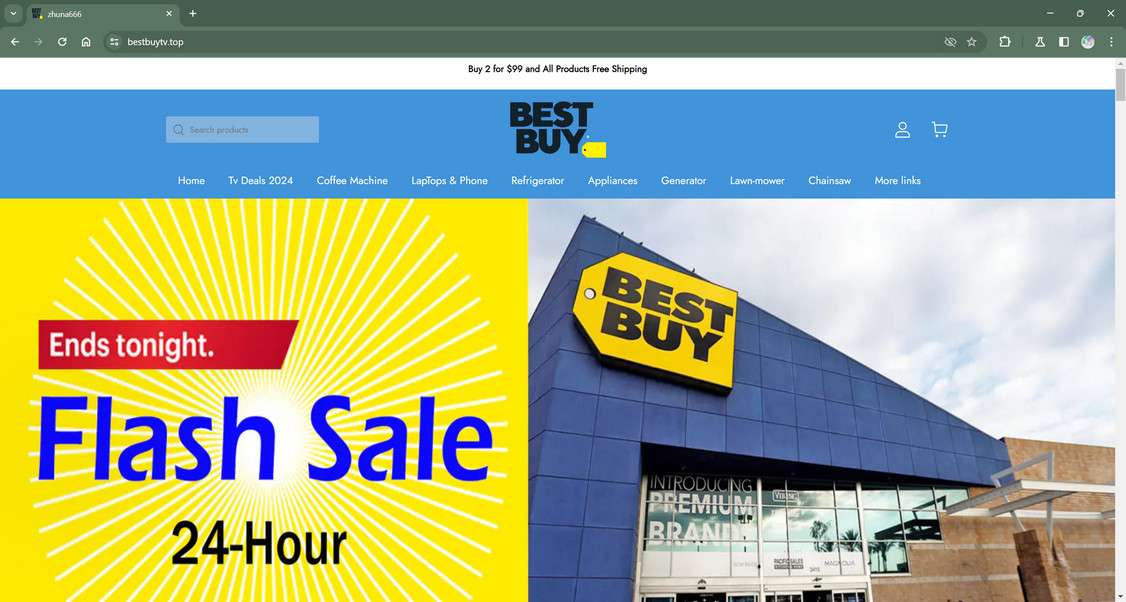 Bestbuytv.top Scam Store: A Fake Best Buy Website