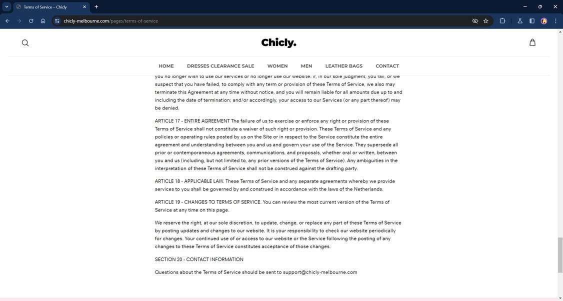 Chicly-melbourne.com scam