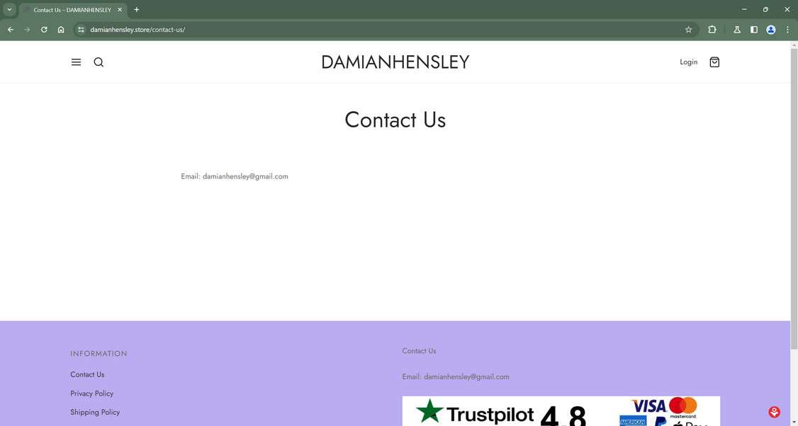 Damianhensley.store scam