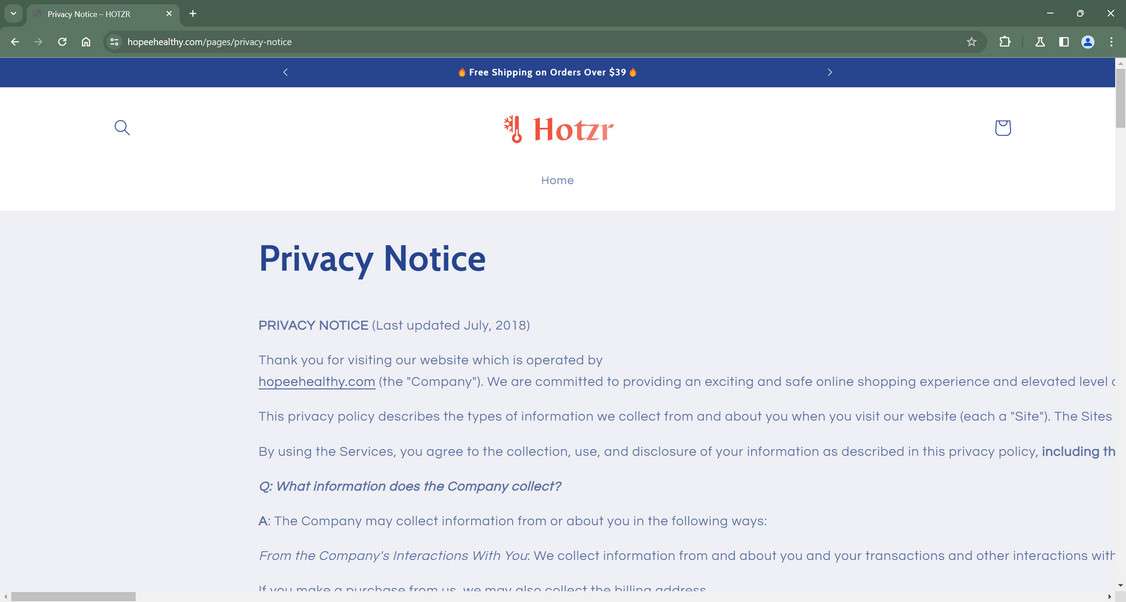 Hopeehealthy.com scam