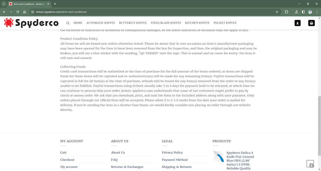 Knives-spyderco.com scam