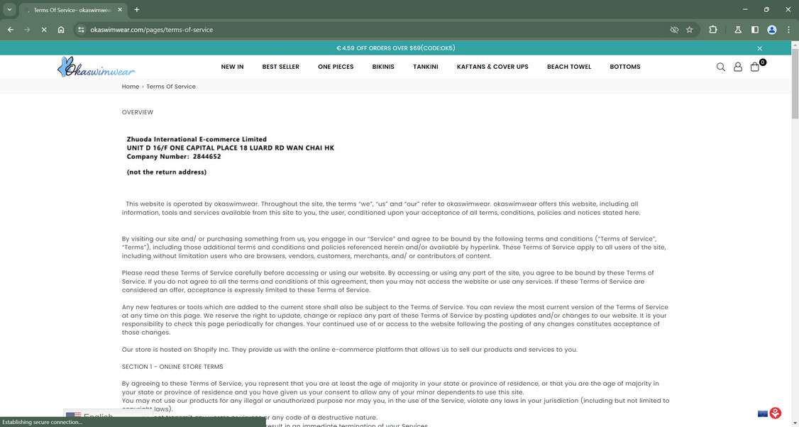 Okaswimwear.com scam