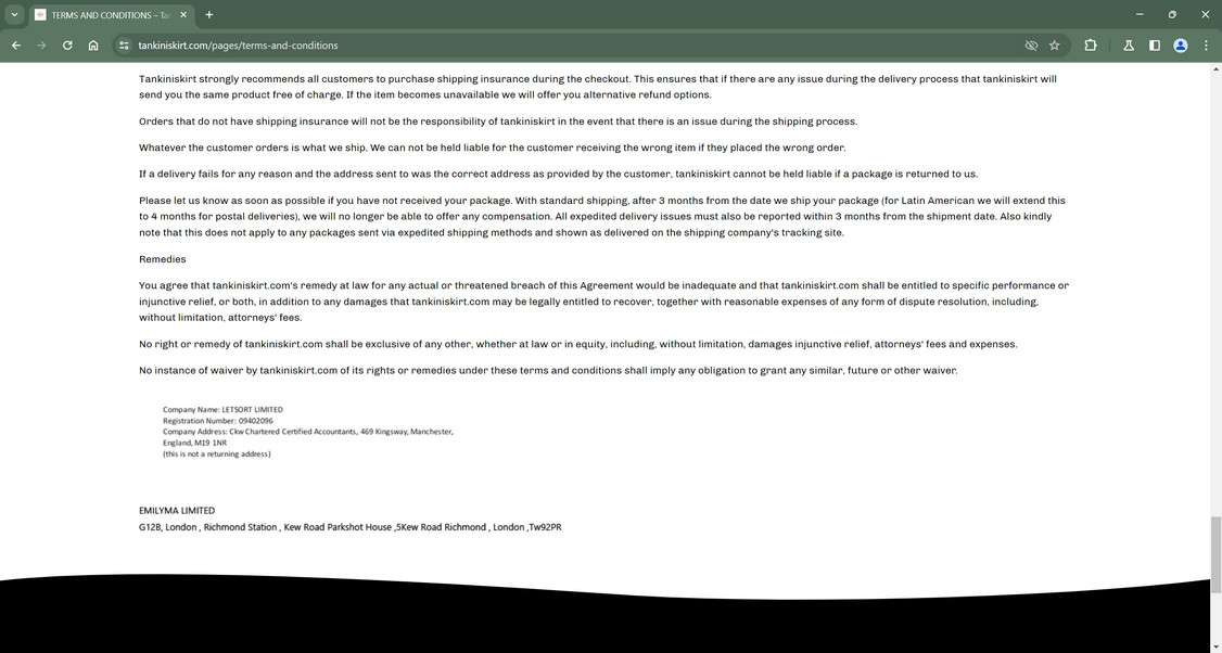 Tankiniskirt.com scam