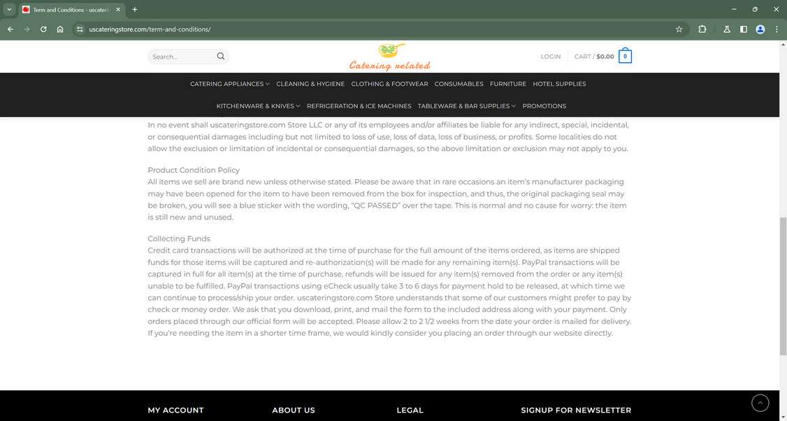 Uscateringstore.com scam