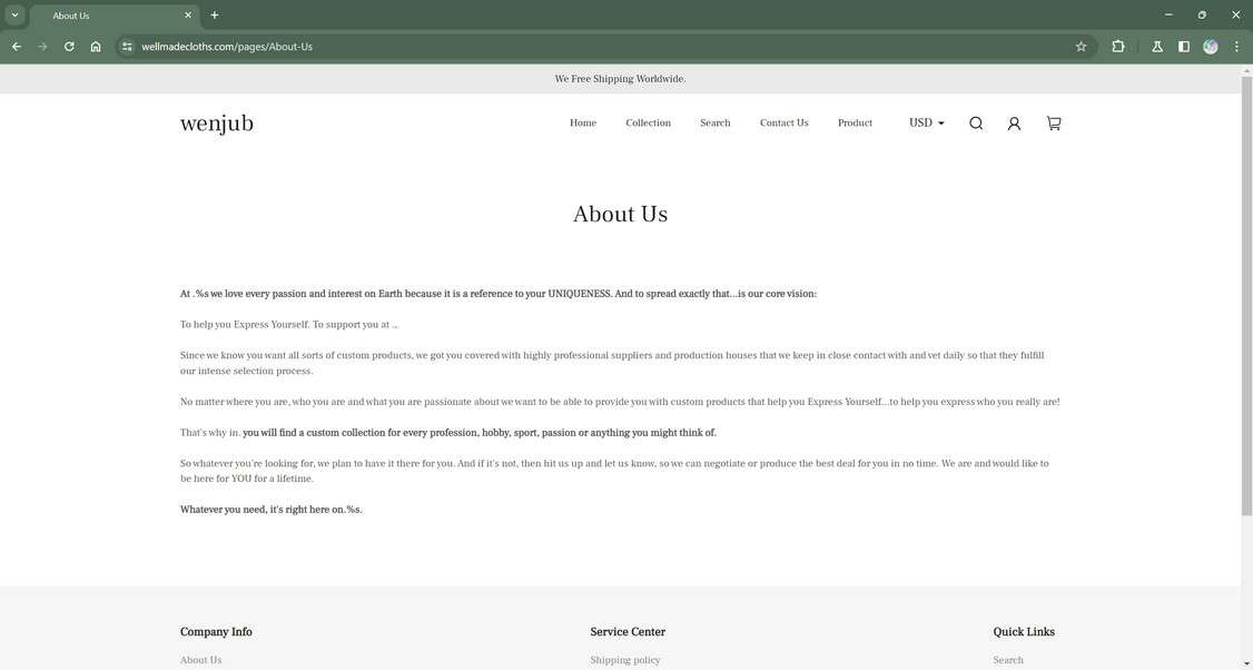 Wellmadecloths.com scam