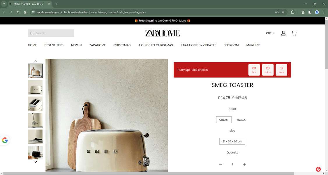Beware Of The Fake Zara Home Clearance Sale 90% Off Scam