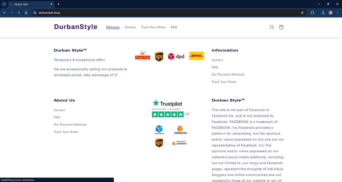 Durbanstyle.shop scam
