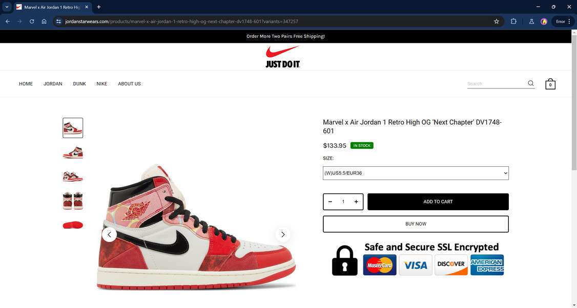 Jordanstarwears.com scam