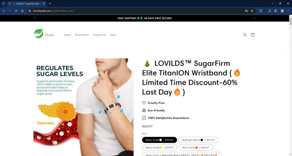 LOVILDS SugarFirm Elite TitanION Wristband scam