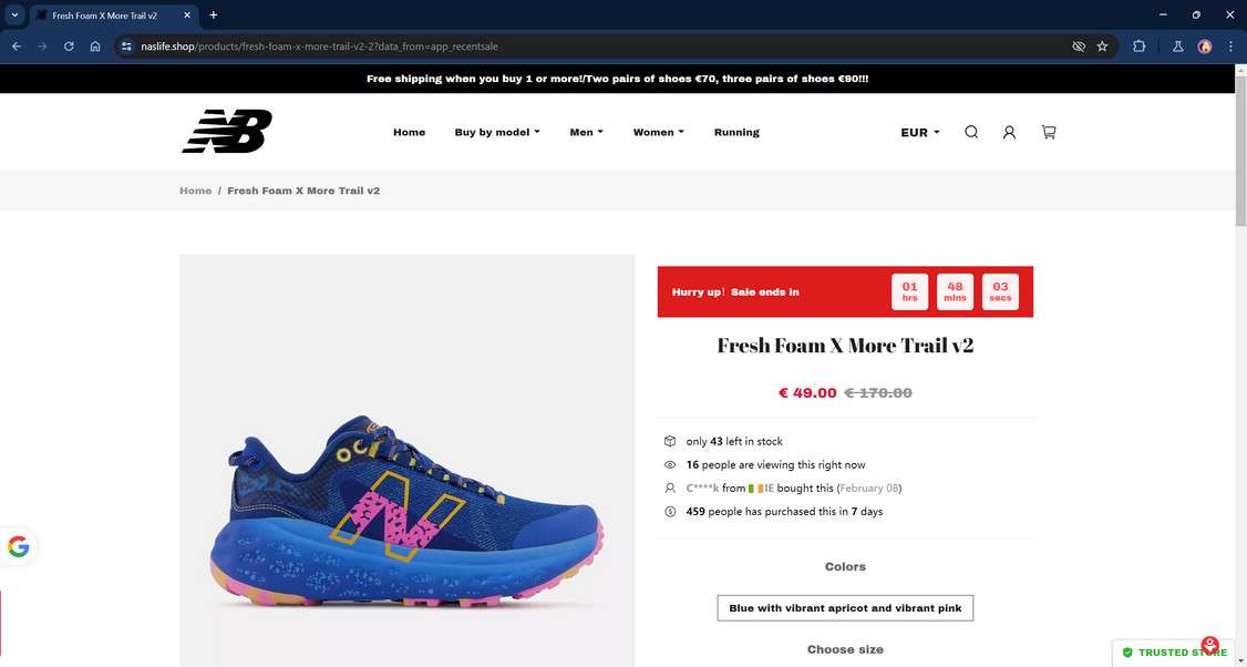 Naslife.shop Scam Store: A Fake New Balance Website 1 Naslife.shop scam