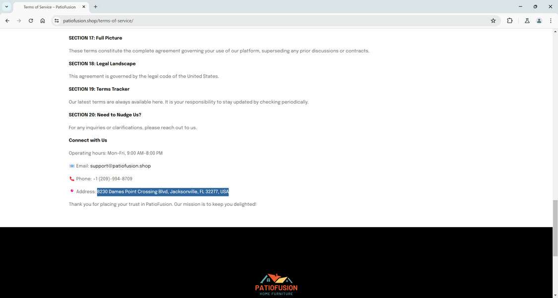 Patiofusion.shop scam