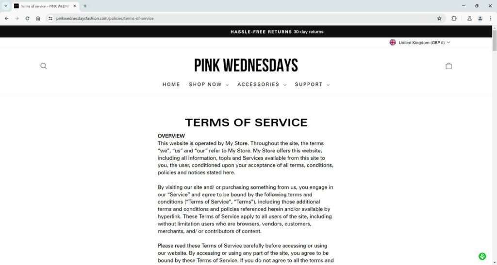 Pinkwednesdaysfashion.com scam