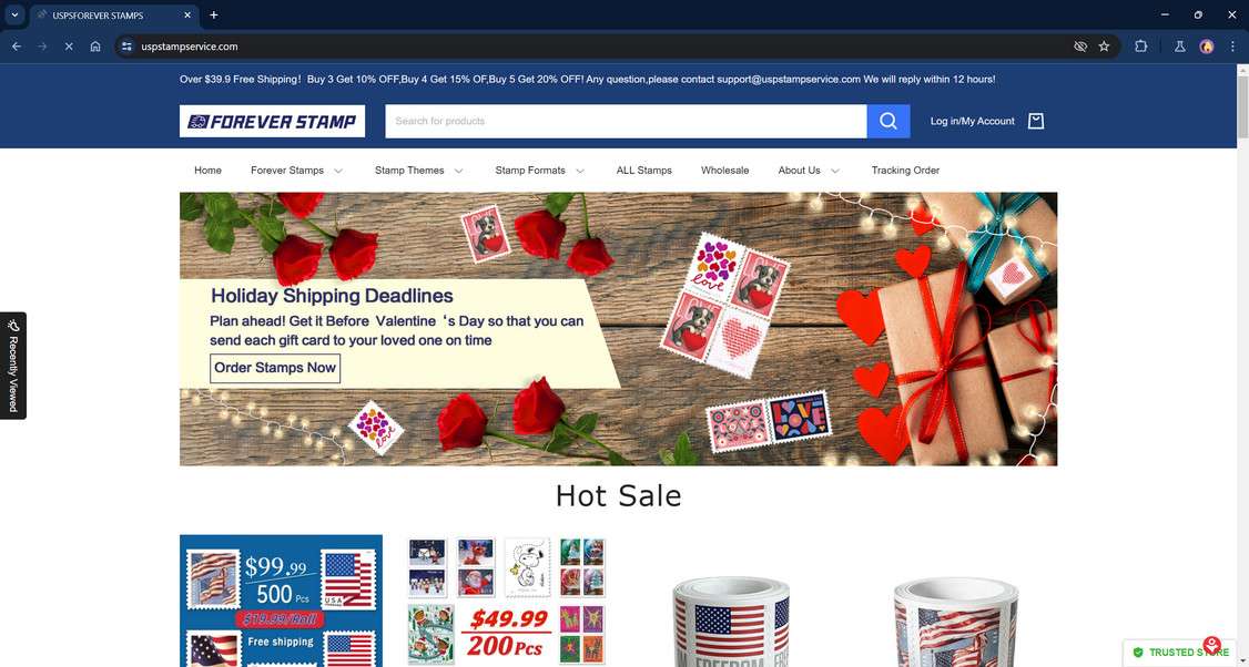 Uspstampservice Scam Store A Fake Forever Stamp Website