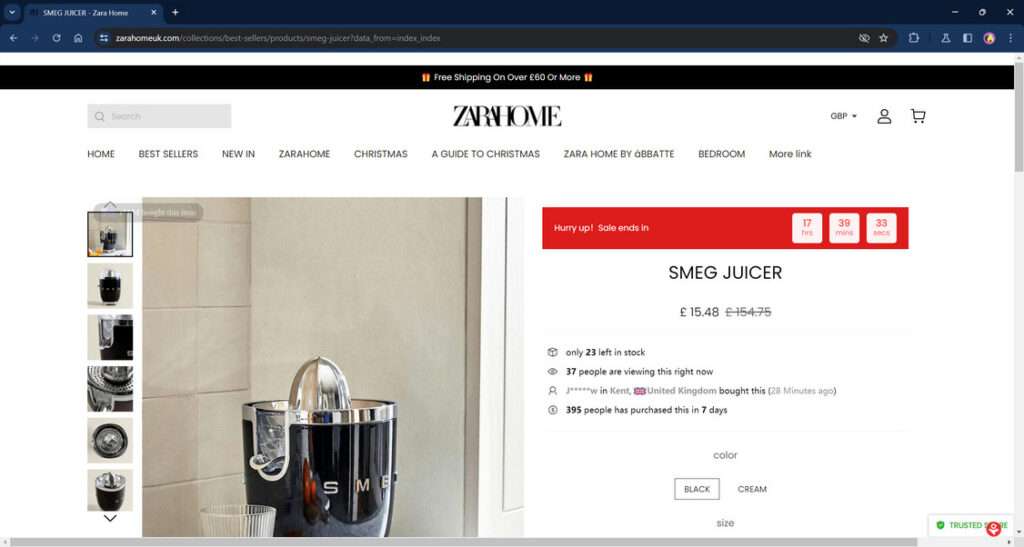 Zarahomeuk.com scam