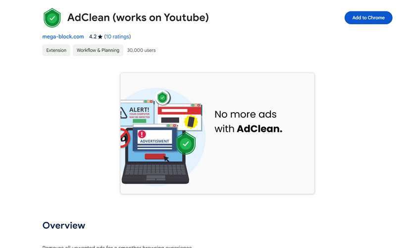 AdClean works on YouTube 1
