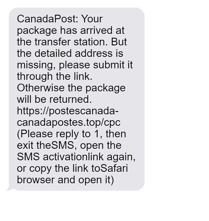 Don't Get Duped! How The Canada Post Missing Address Scam Works -  MalwareTips Blog