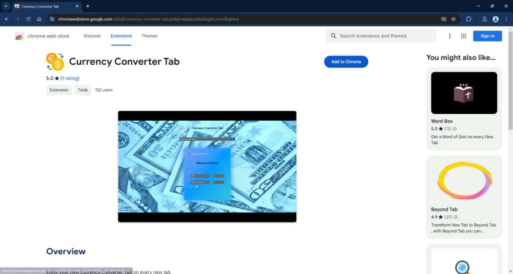 Currency Converter Tab