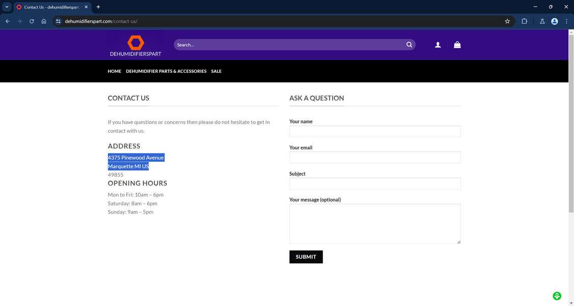 Dehumidifierspart.com scam