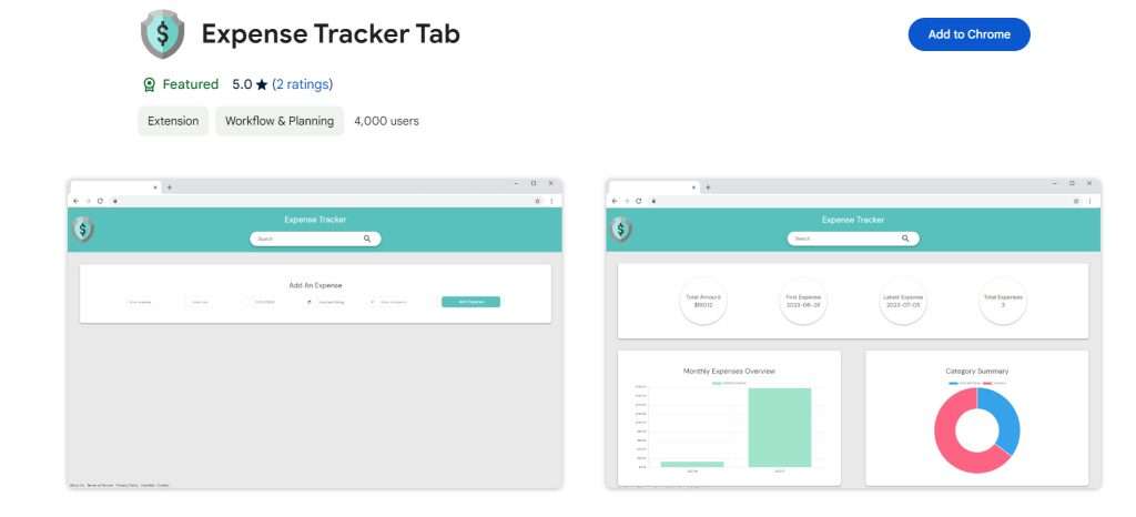 Expense Tracker Tab