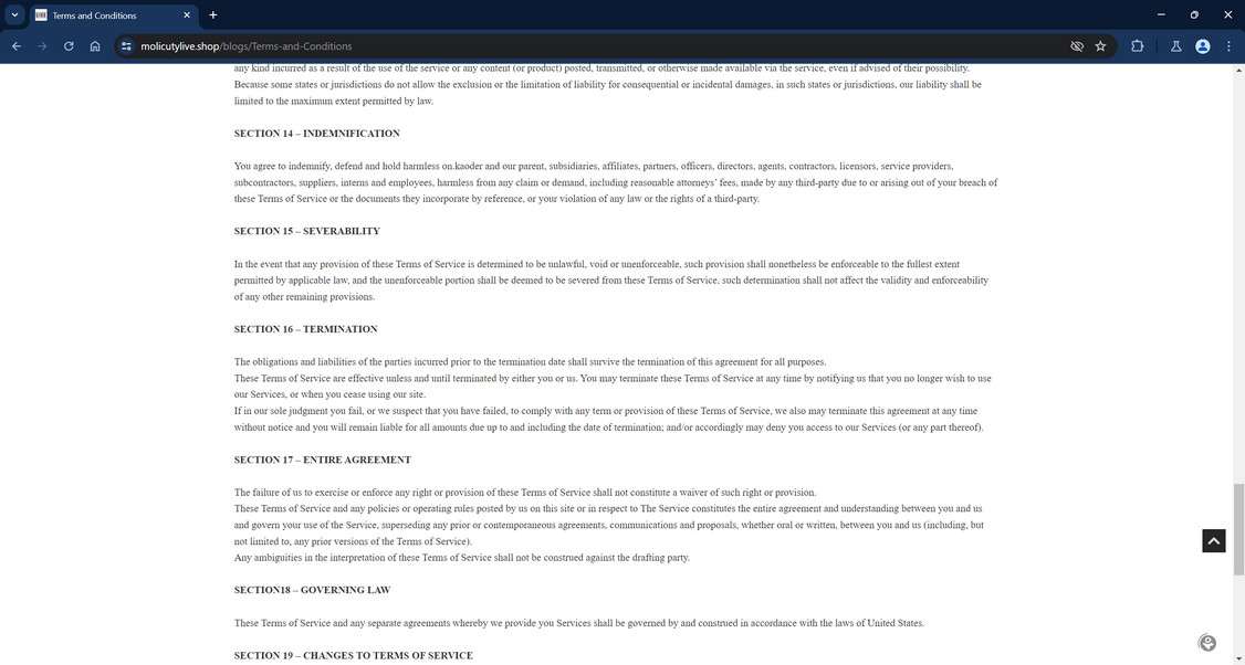 Molicutylive.shop scam