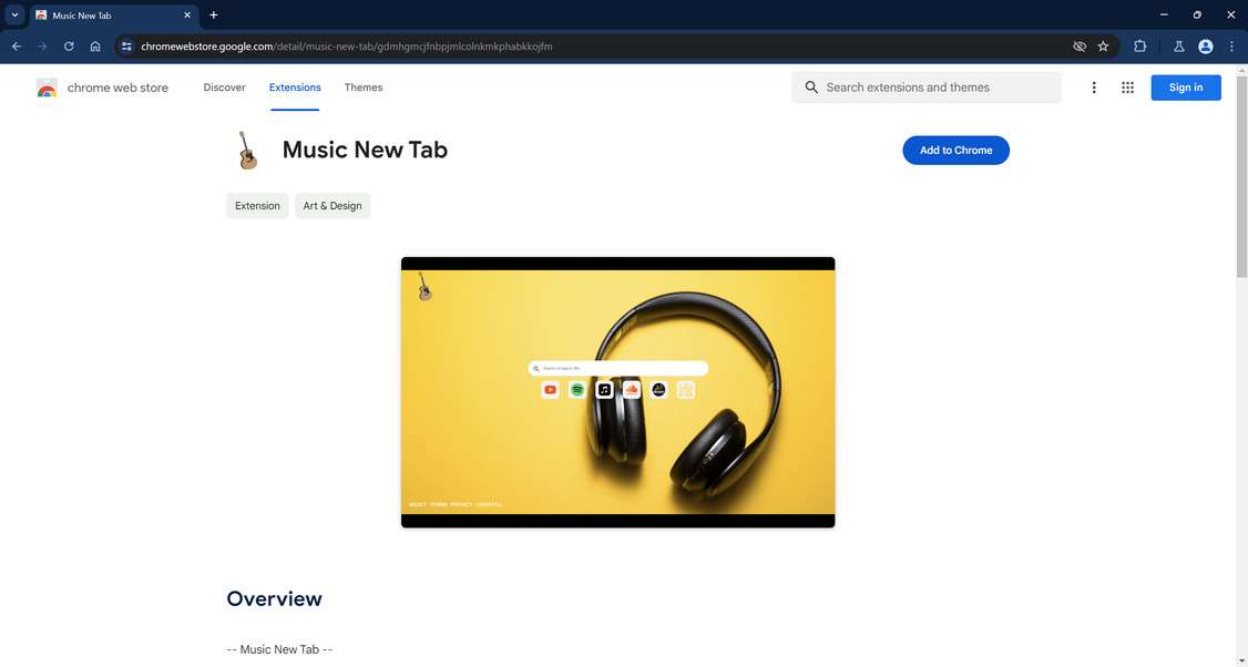 Music New Tab