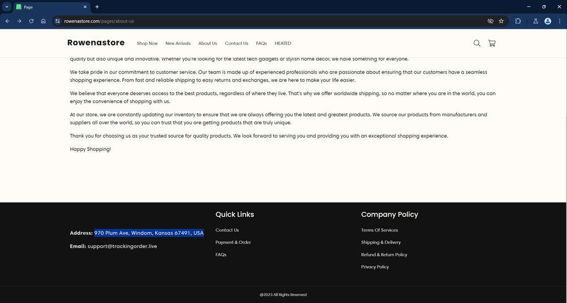 Rowenastore.com scam