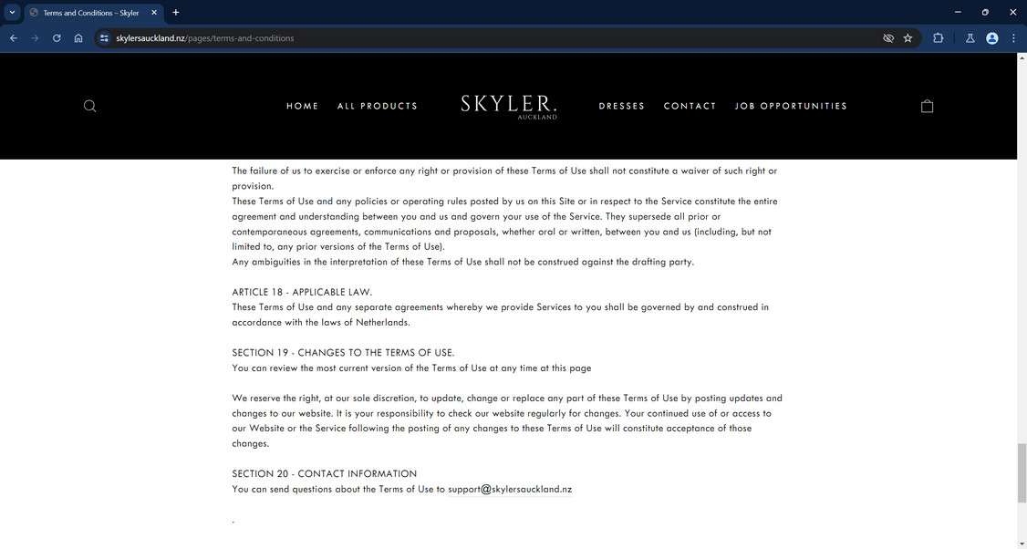 SkylersAuckland.nz scam