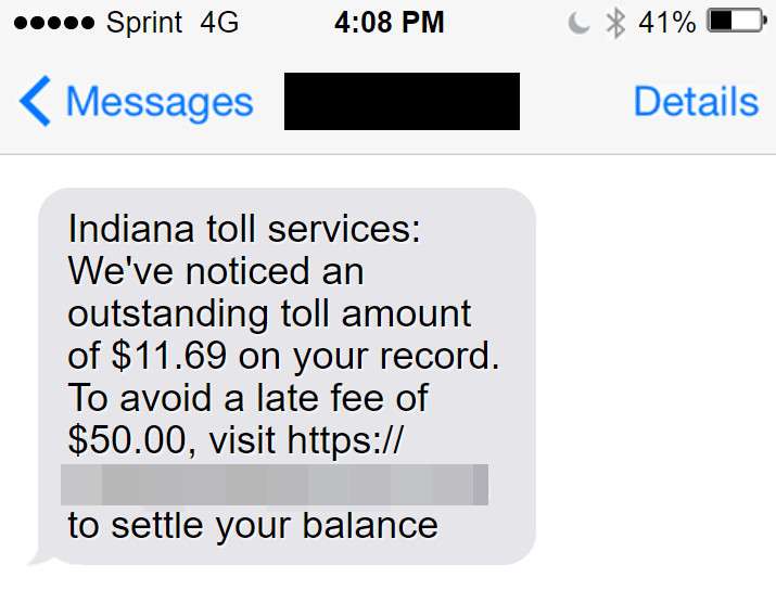 wisconsin toll services text message