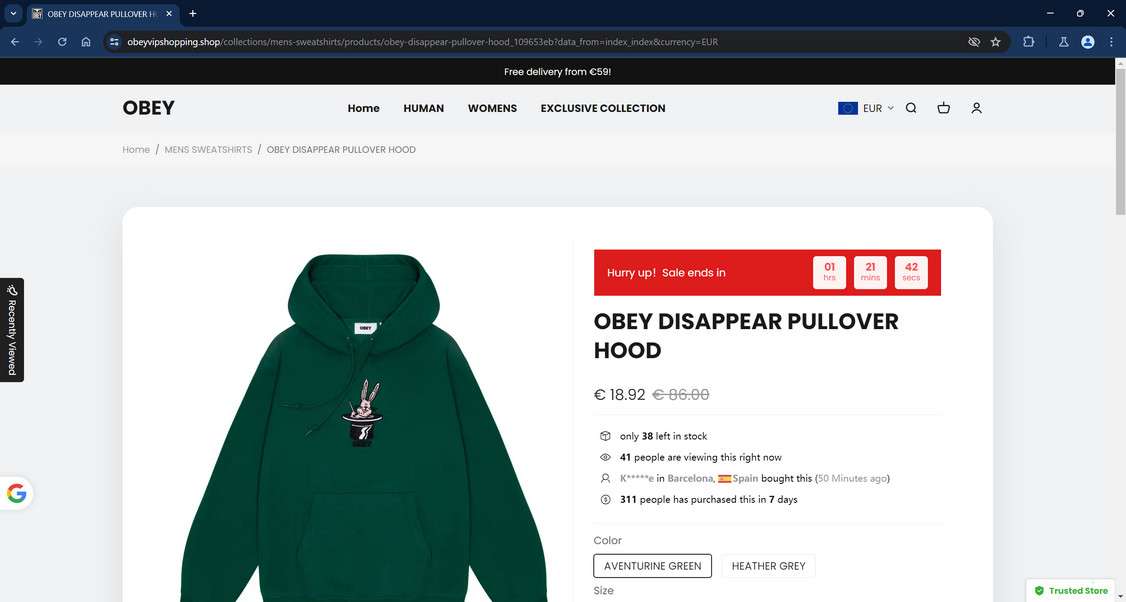 Obeyvipshopping.shop scam