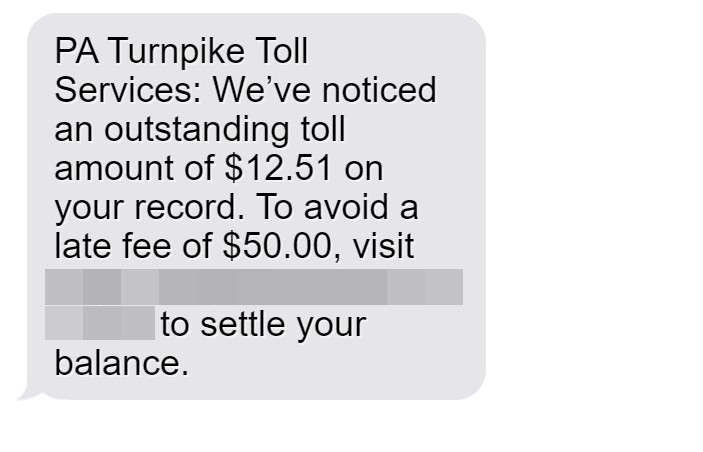 PA Turnpike Toll Services Scam