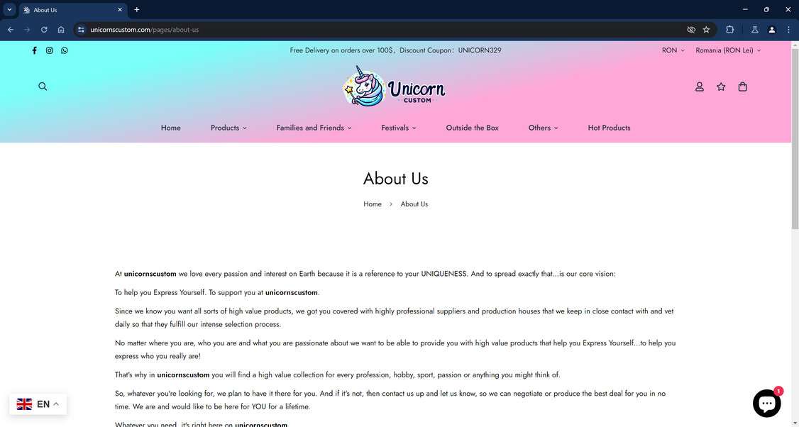 Unicornscustom.com scam