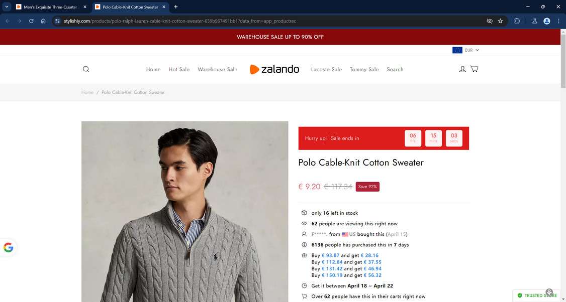 Don't Fall For The Fake Ralph Lauren Zalando 90% Off Sale Scam