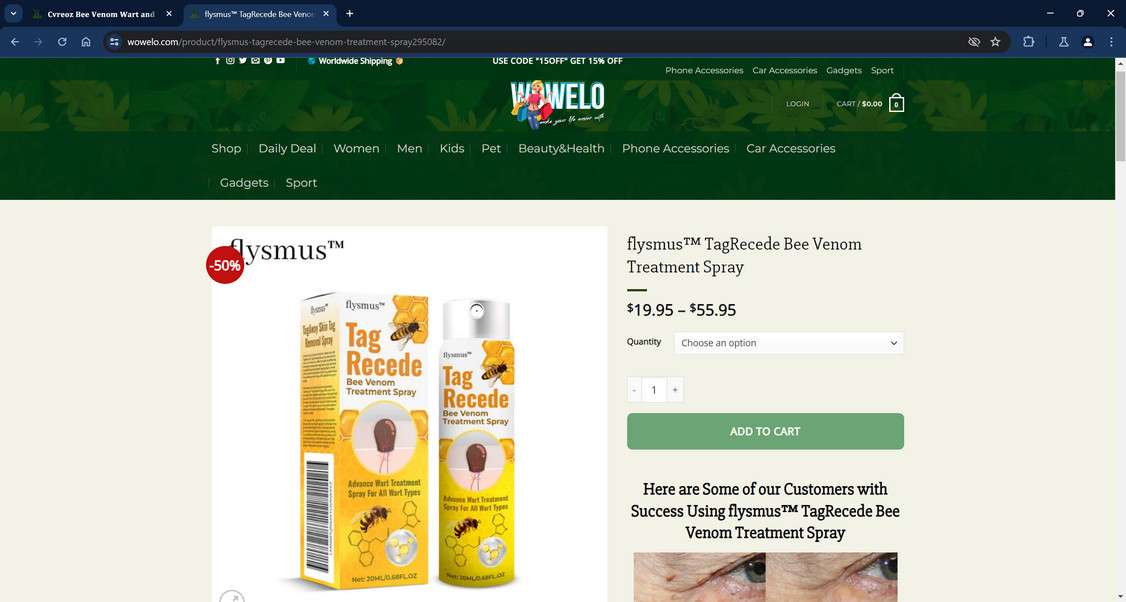 Flysmus Tag Recede Bee Venom Treatment Spray scam 1