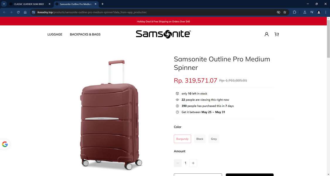 Samsonite Scam 3