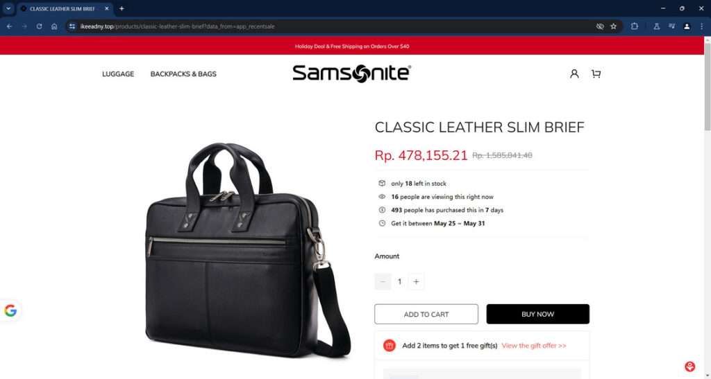 Beware The Samsonite 90% Off Clearance Sale Scam - Don't Get Ripped Off